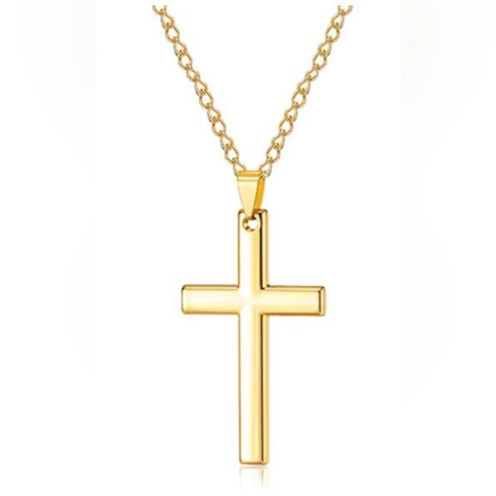 ✝️🆕✝️ Gold Plated Cross Pendant Necklace